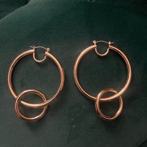 Gold double hoop earrings